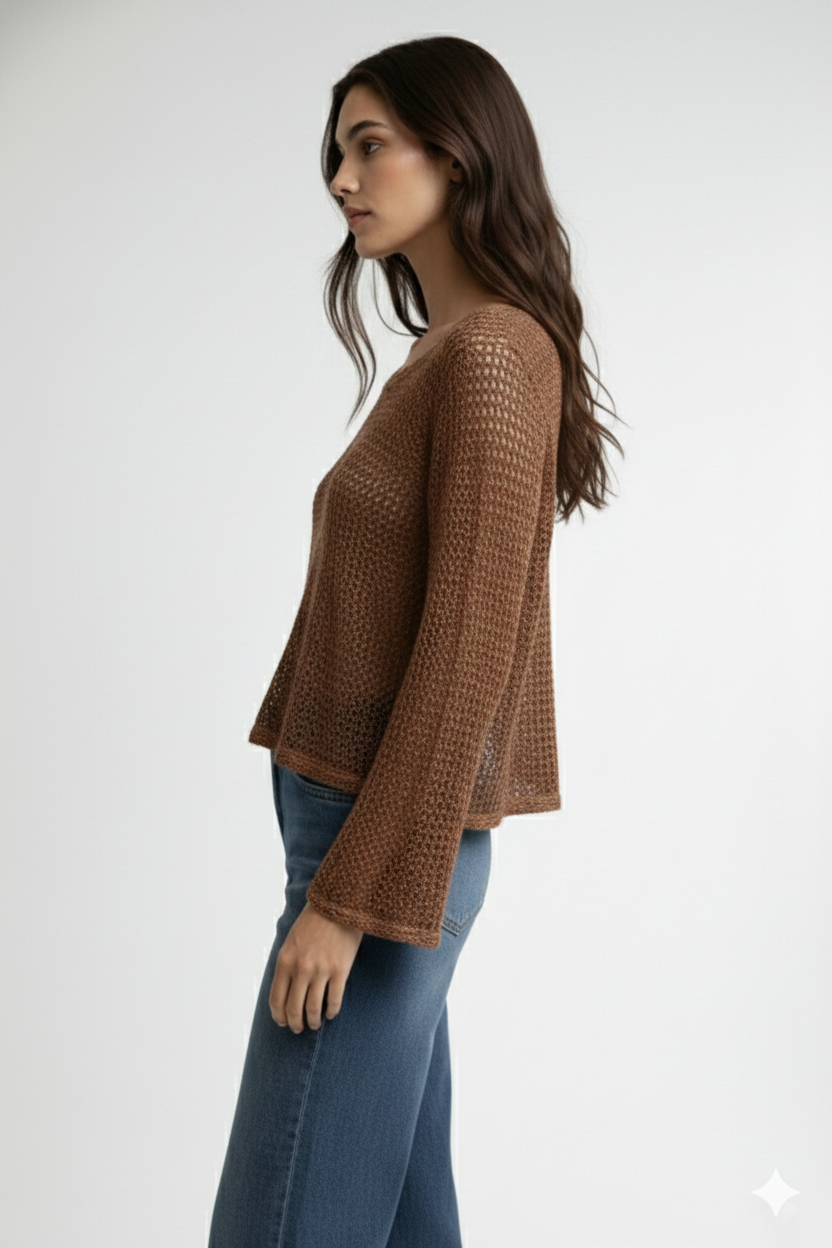 METALIC CROP KNIT