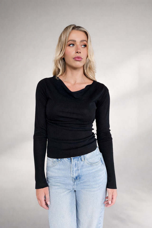 COWL NECK KNIT