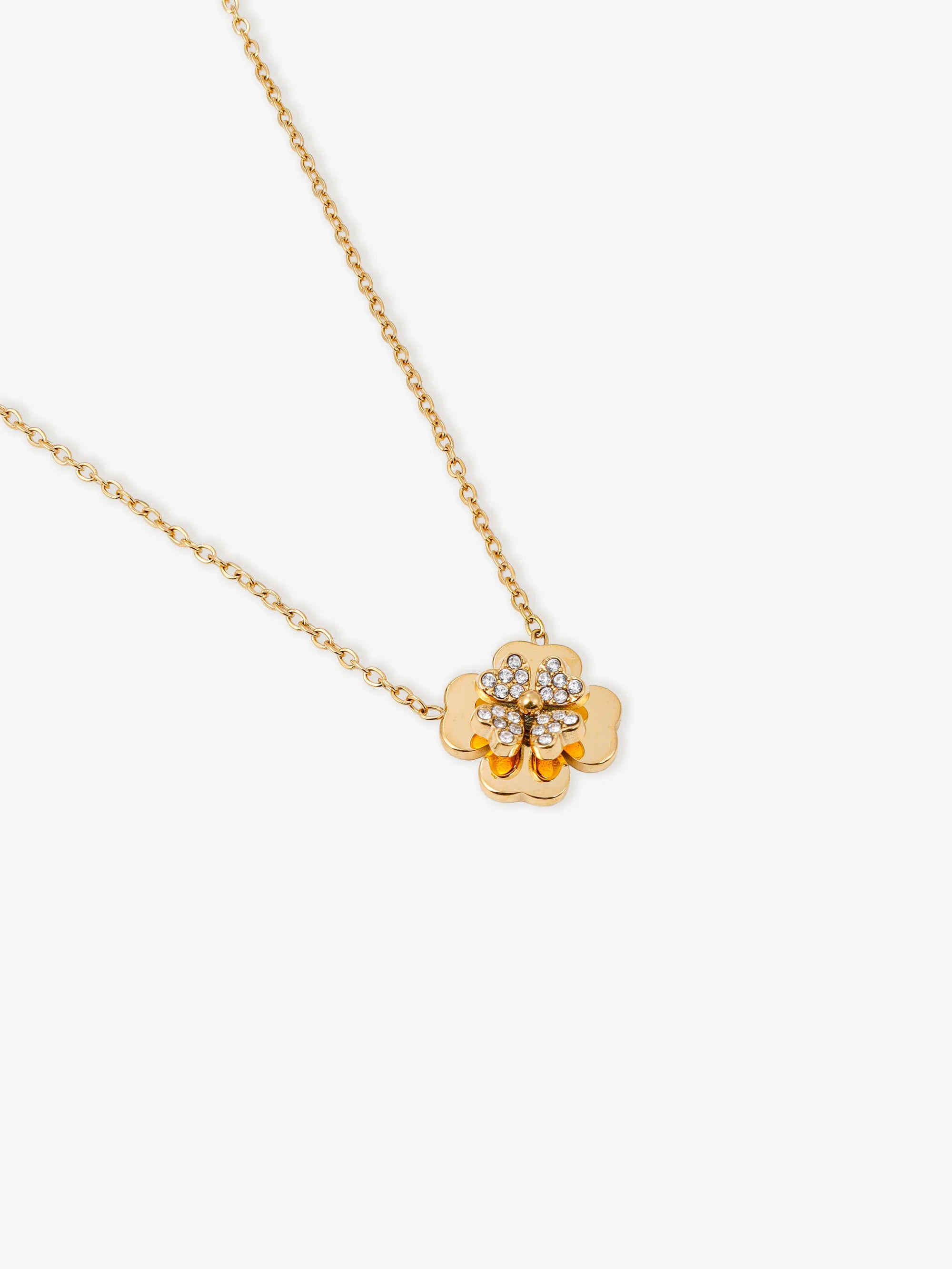 Lucky Clover 18K Gold Plated Pendant Necklace