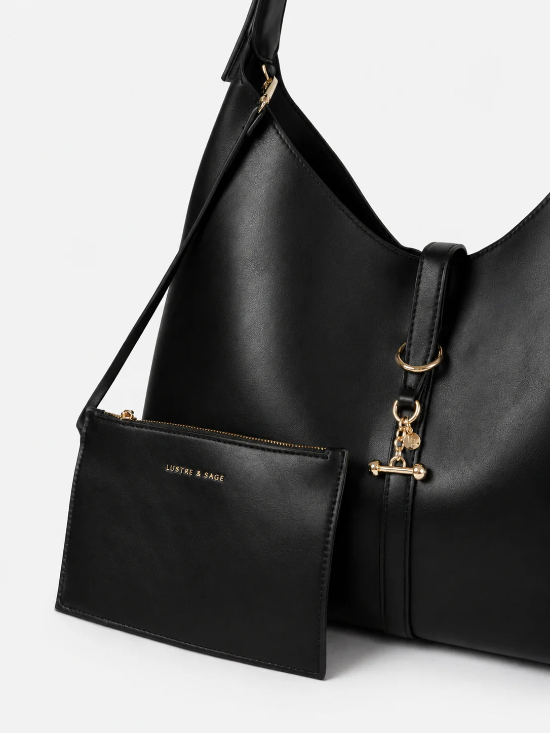 CARMELLA SLOUCHY BAG- BLACK