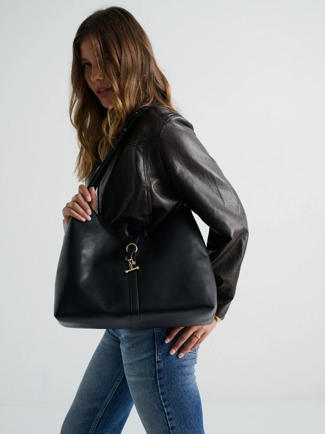 CARMELLA SLOUCHY BAG- BLACK