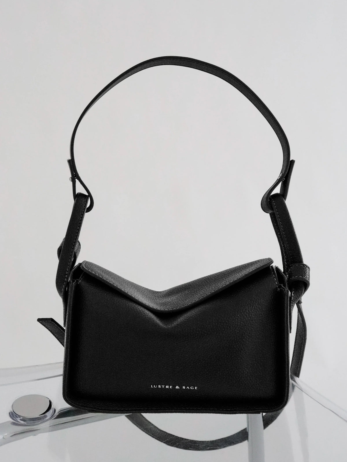 Jesselle Curve Shoulder Bag- Black