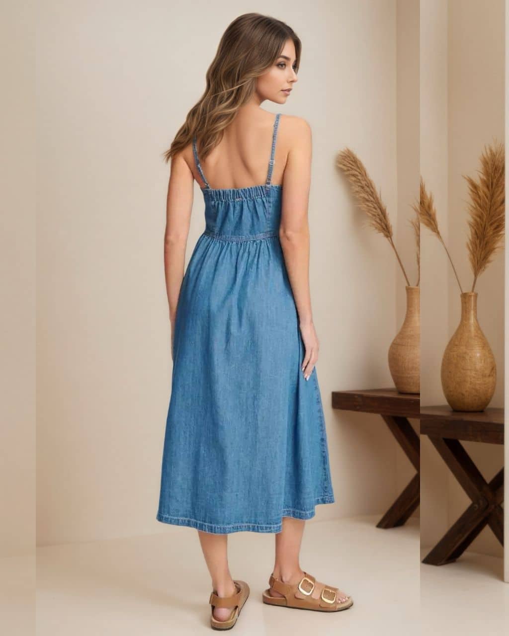 DENIM BUTTON SUNDRESS