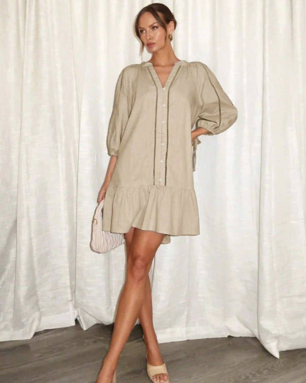 ALIYA LINEN BABYDOLL DRESS