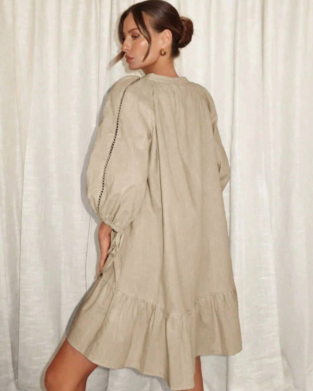 ALIYA LINEN BABYDOLL DRESS