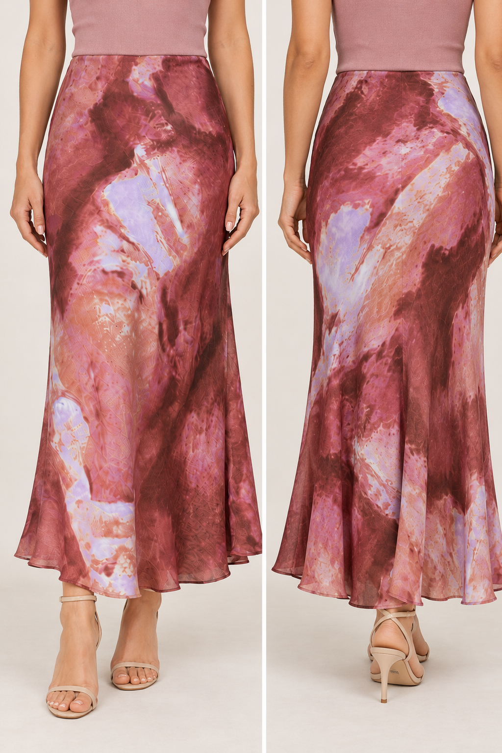 Bias Dye Maxi Skirt