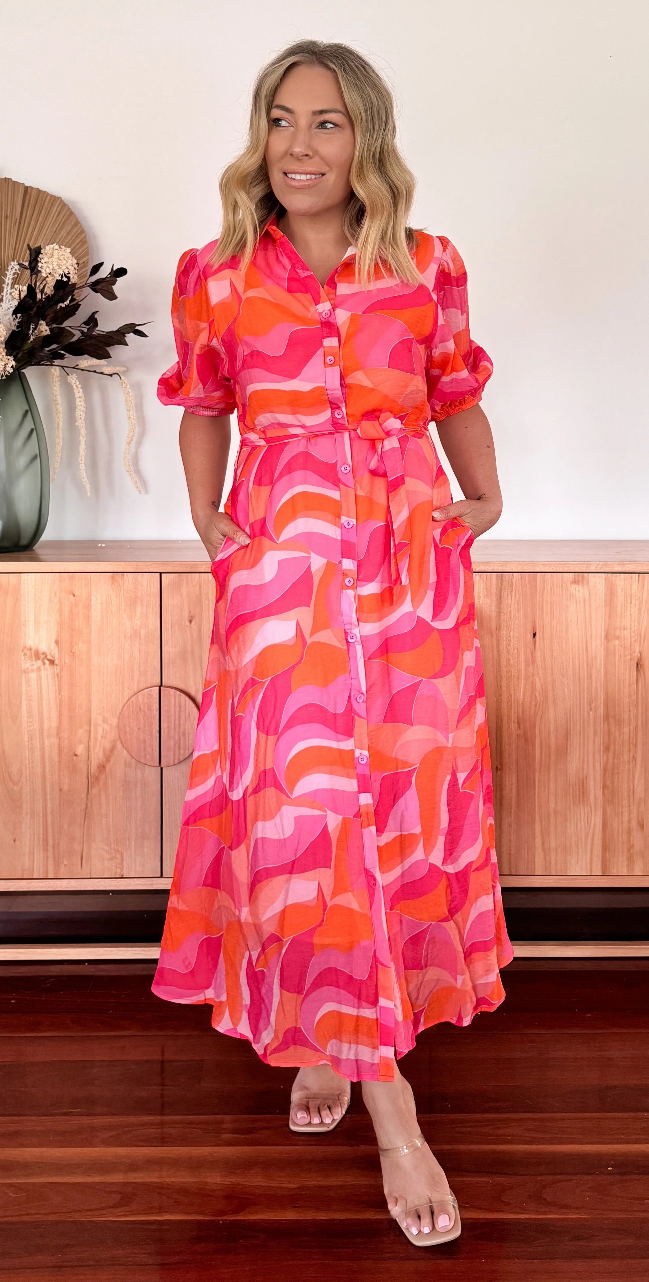 SHELBY SWIRL PRINT SHIRT DRESS