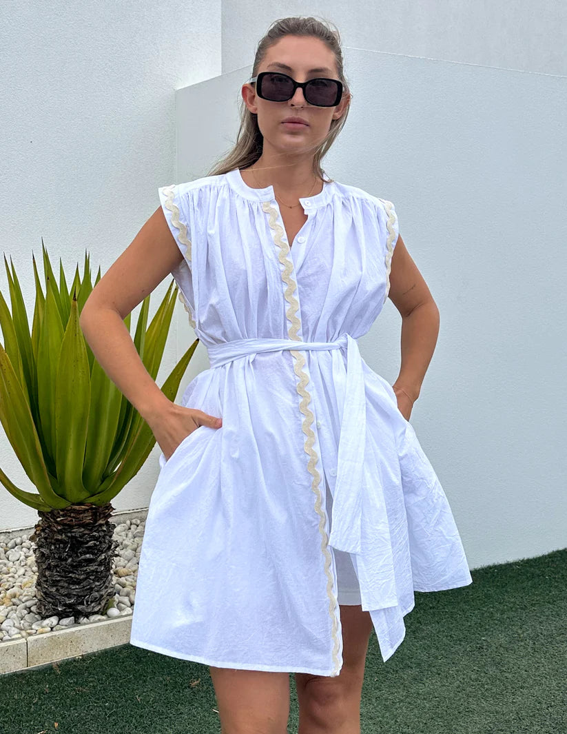 ATHENA  RIC RAC SHIRT DRESS