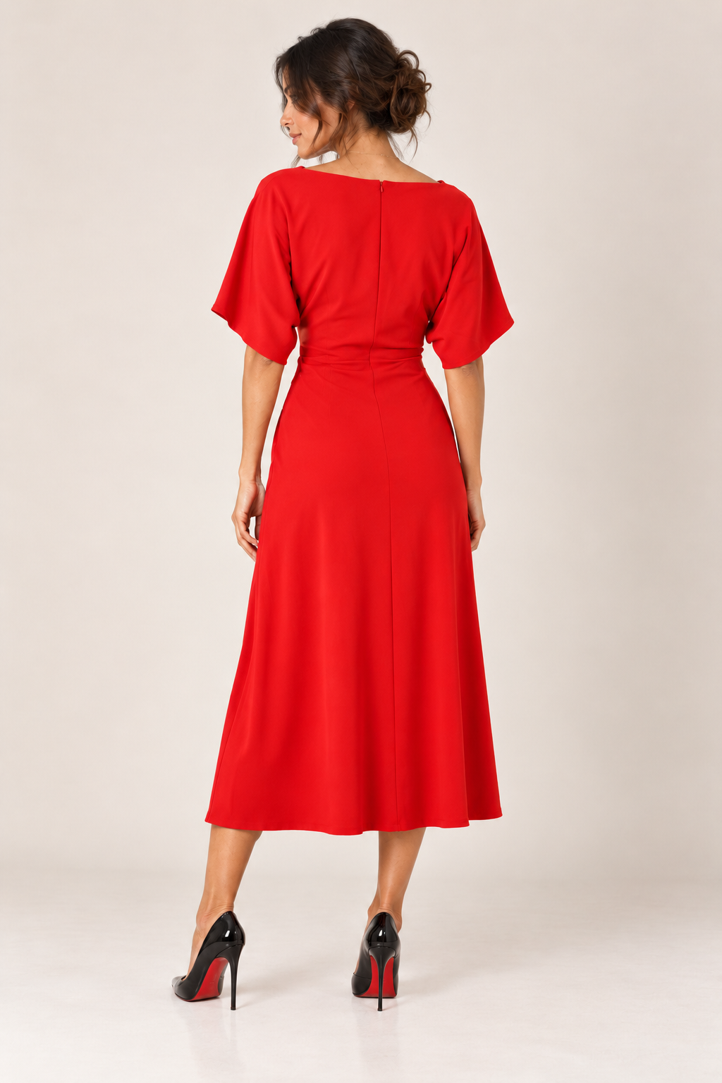 Cowl Neck Viscose Midi Dress