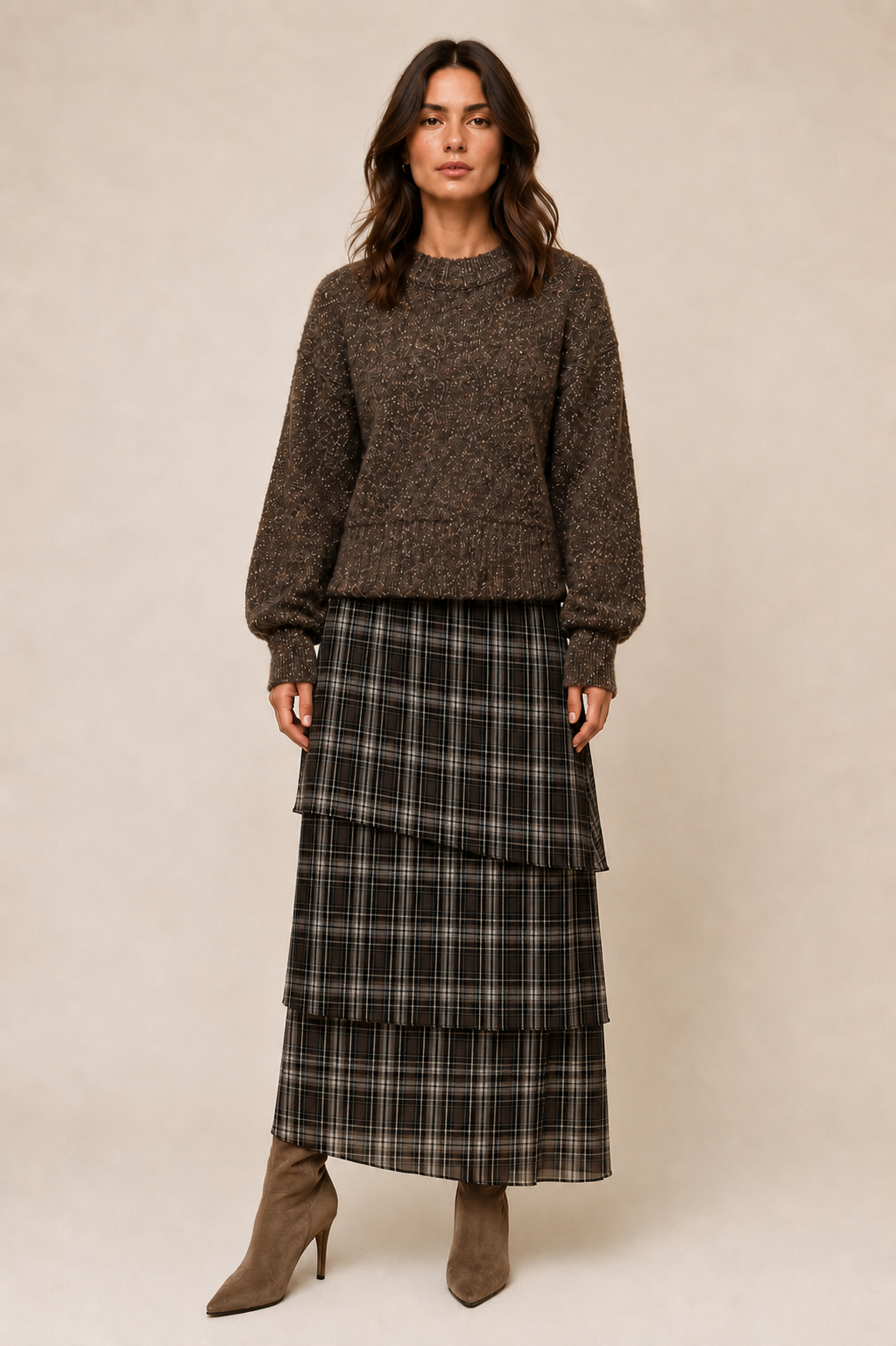 PLAID LAYER SKIRT