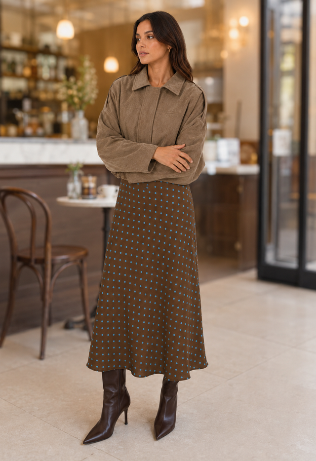 POLKA DOT BIAS SKIRT