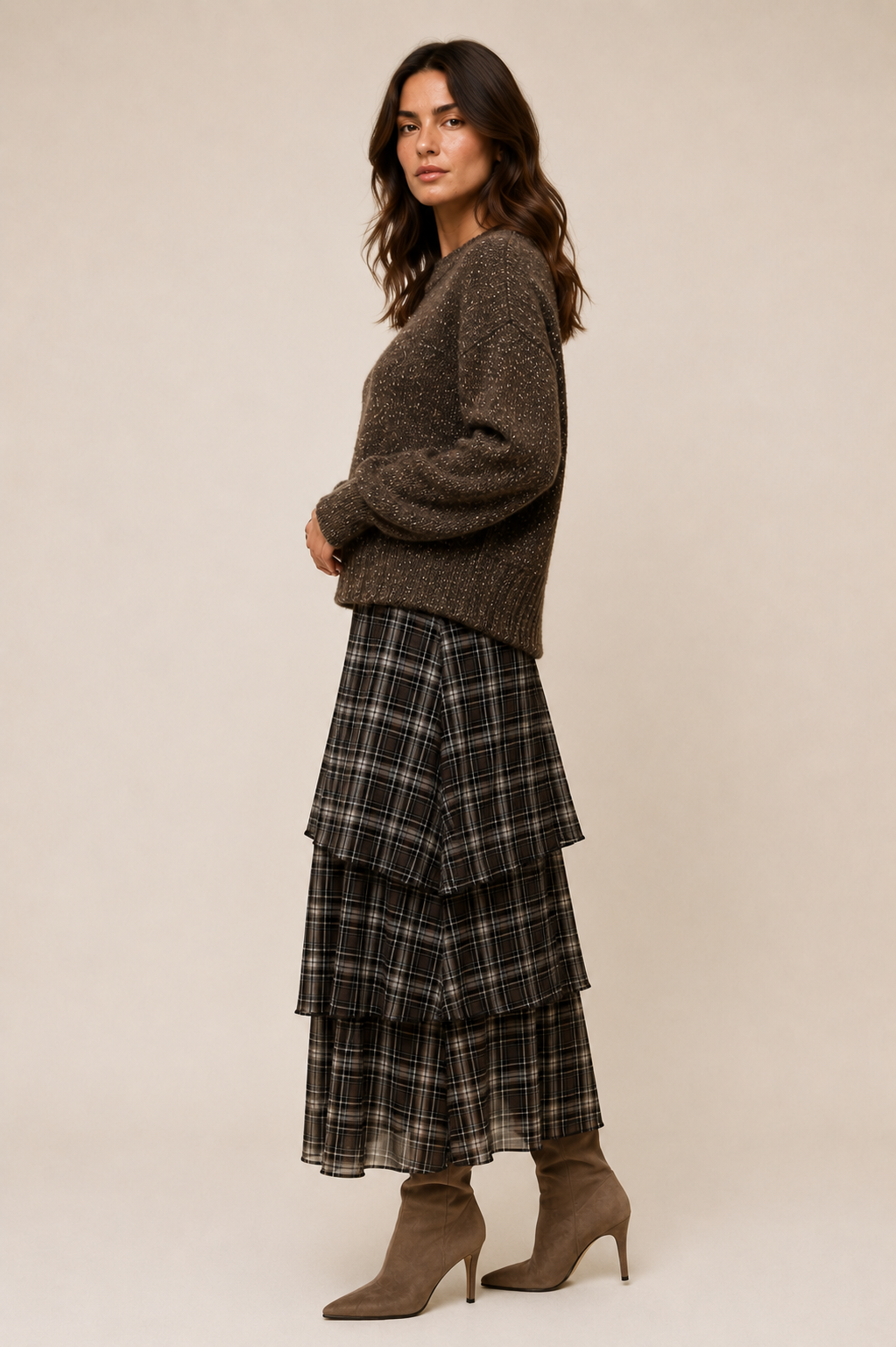 PLAID LAYER SKIRT