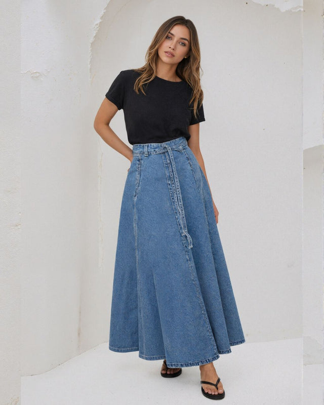 ALINE DENIM MAXI SKIRT