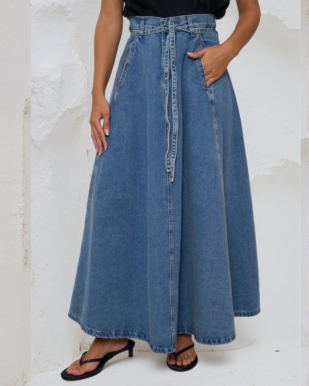ALINE DENIM MAXI SKIRT