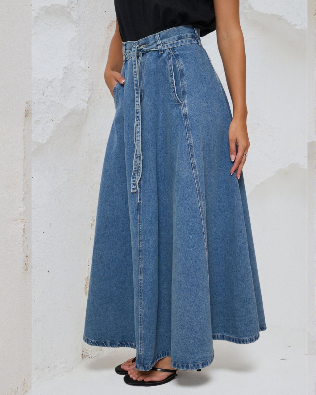 ALINE DENIM MAXI SKIRT