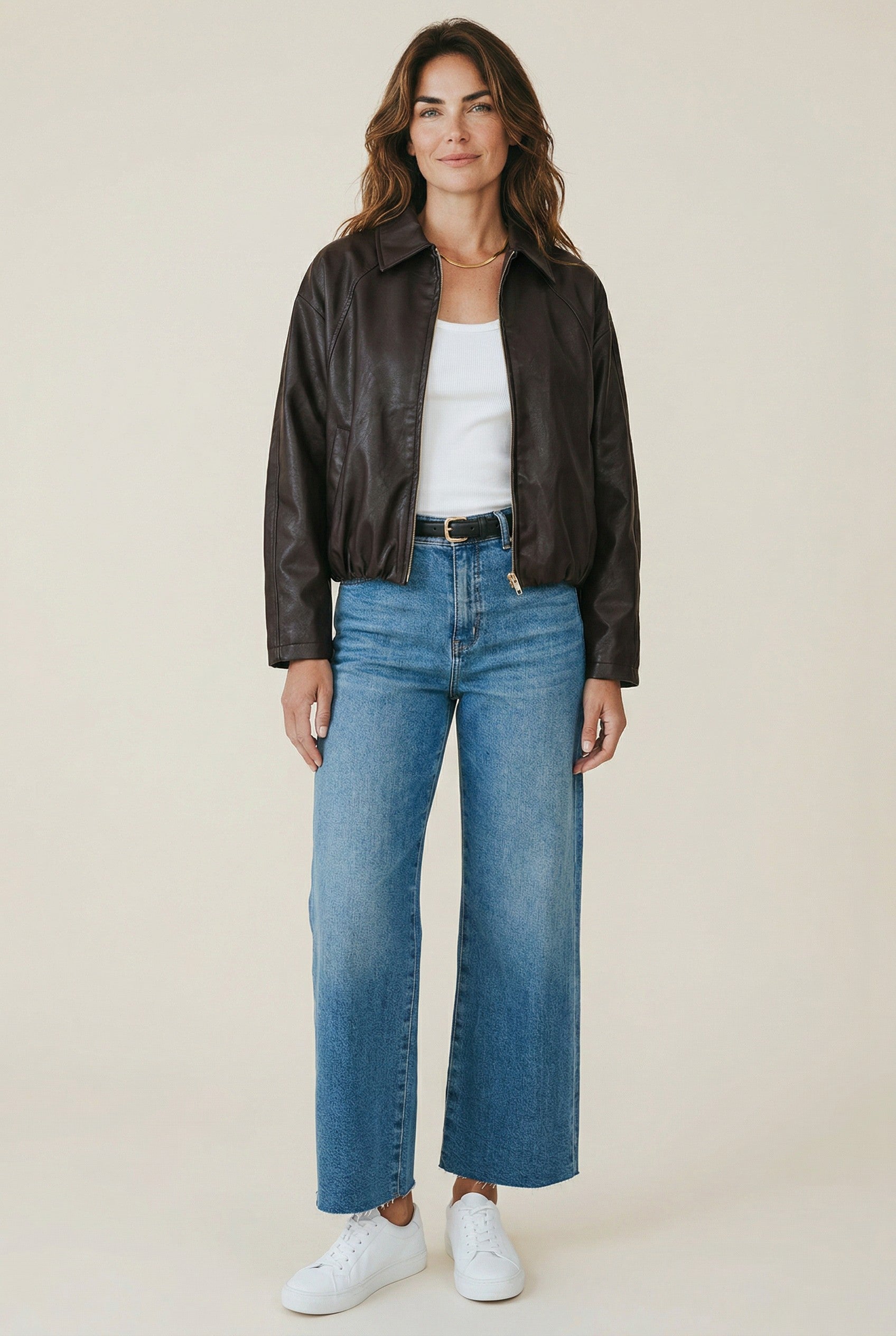 PLEATHER  BOMBER