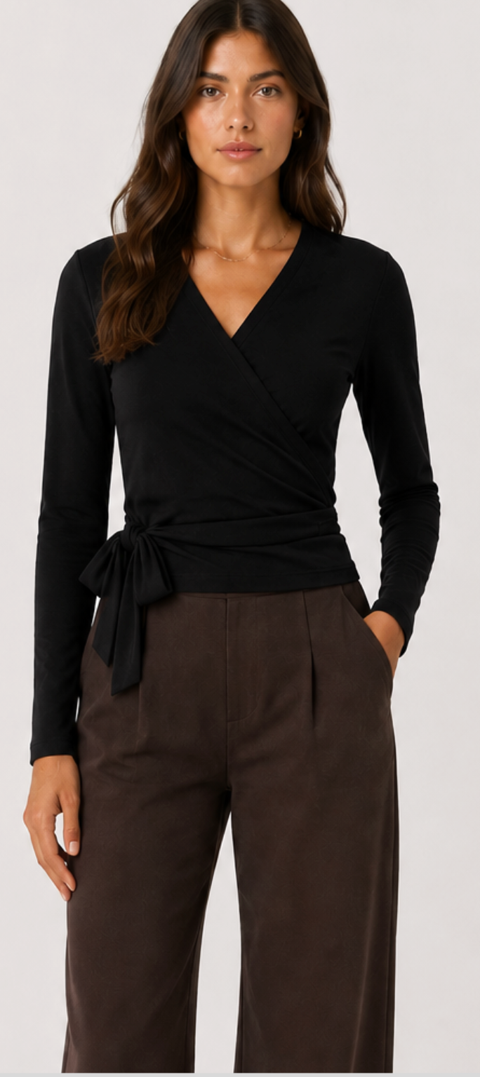 WRAP JERSEY TOP