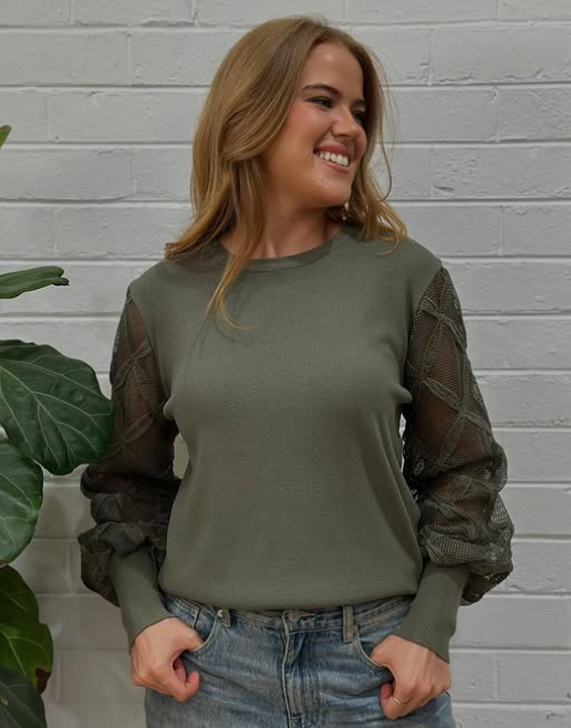 ZOE CONTRAST SLEEVE KNIT