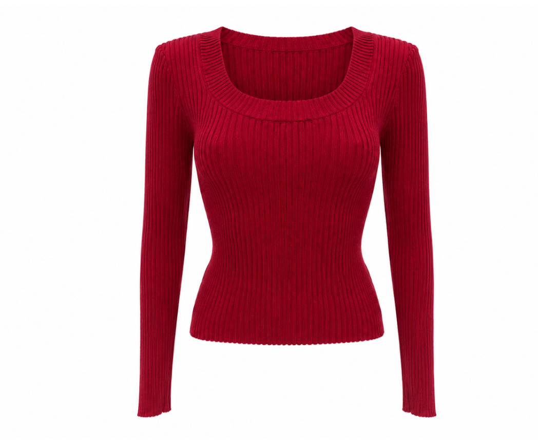 SCOOP NECK RIBBED TOP