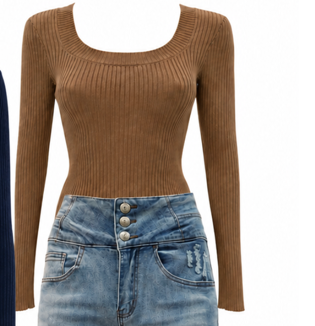 SCOOP NECK RIBBED TOP