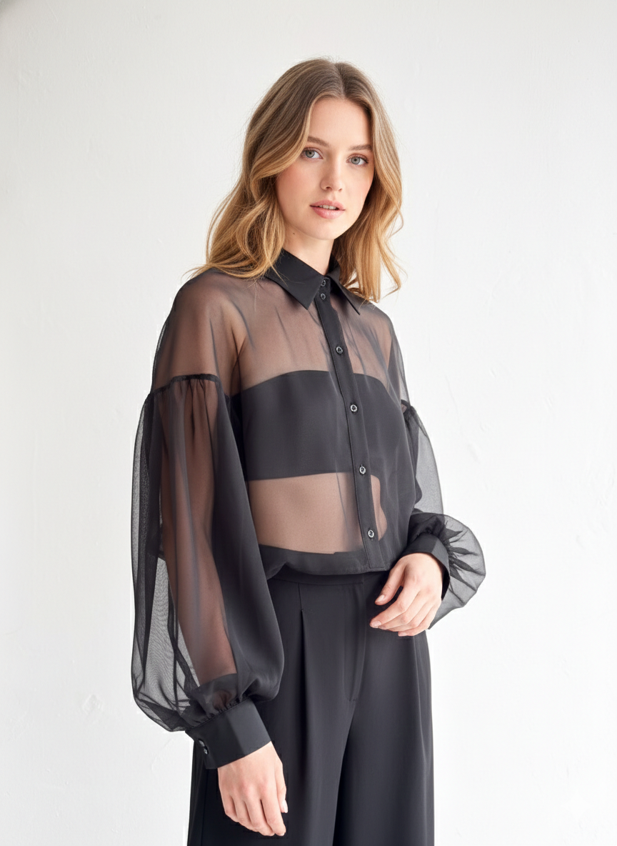 CROP SHEER SHIRT