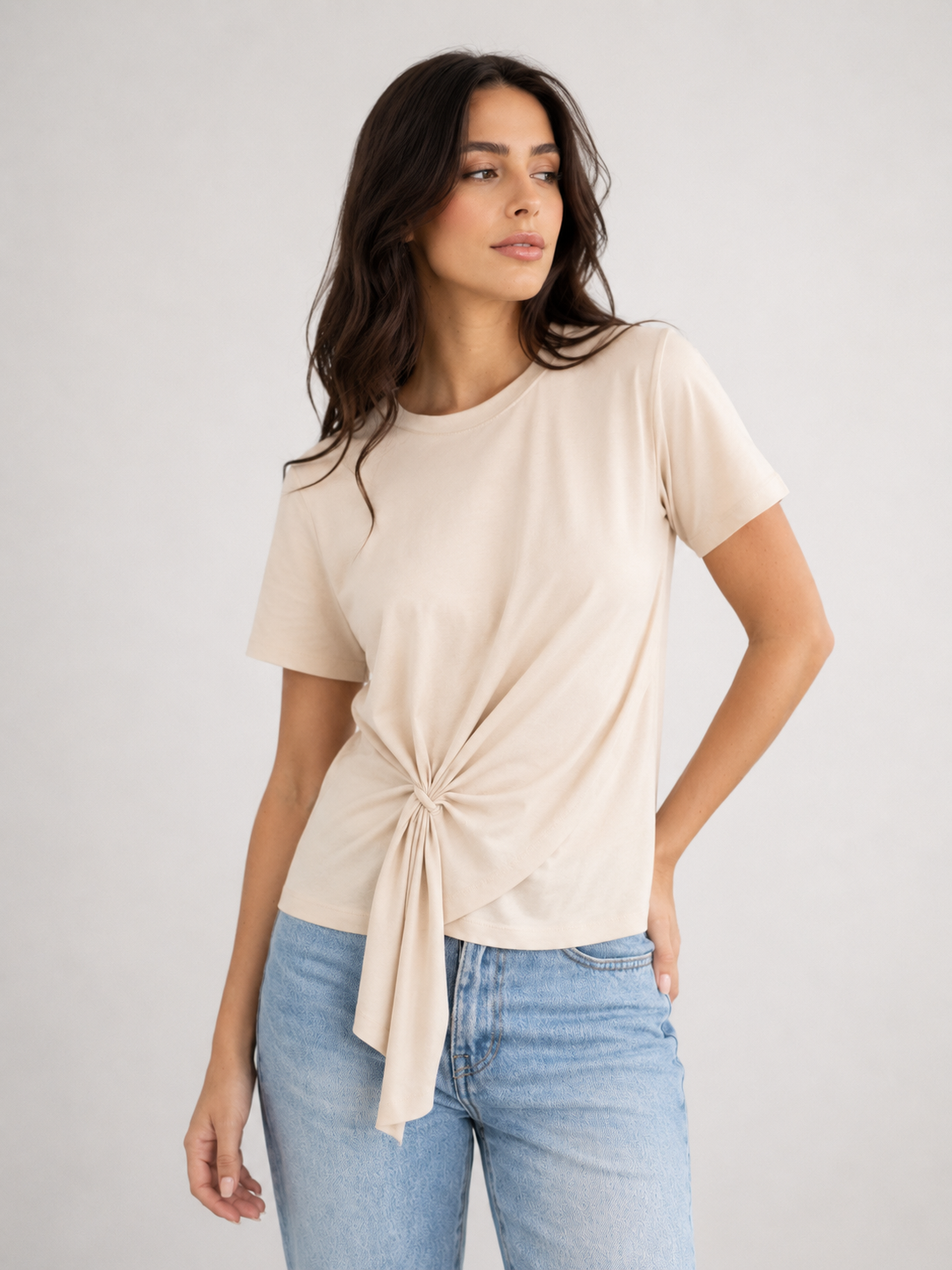 Ring Detail Cotton Tee