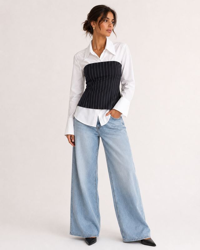 PINSTRIPE BUSTIER