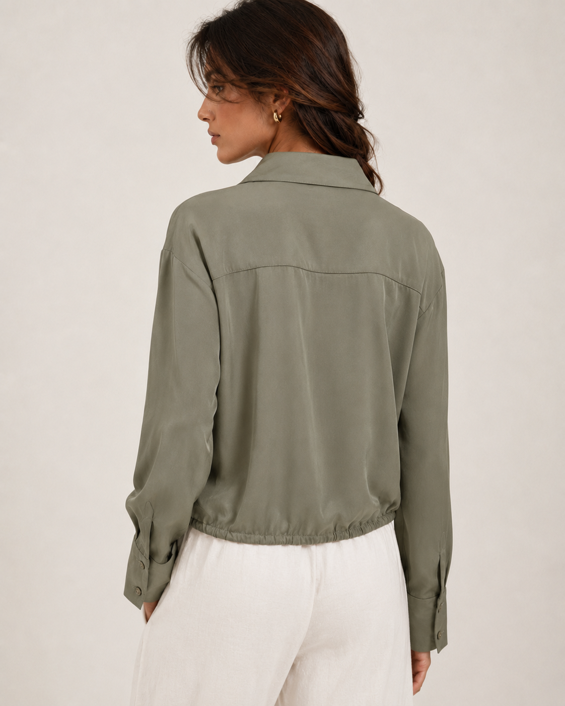 Relaxed Drawstring Utility Shirt