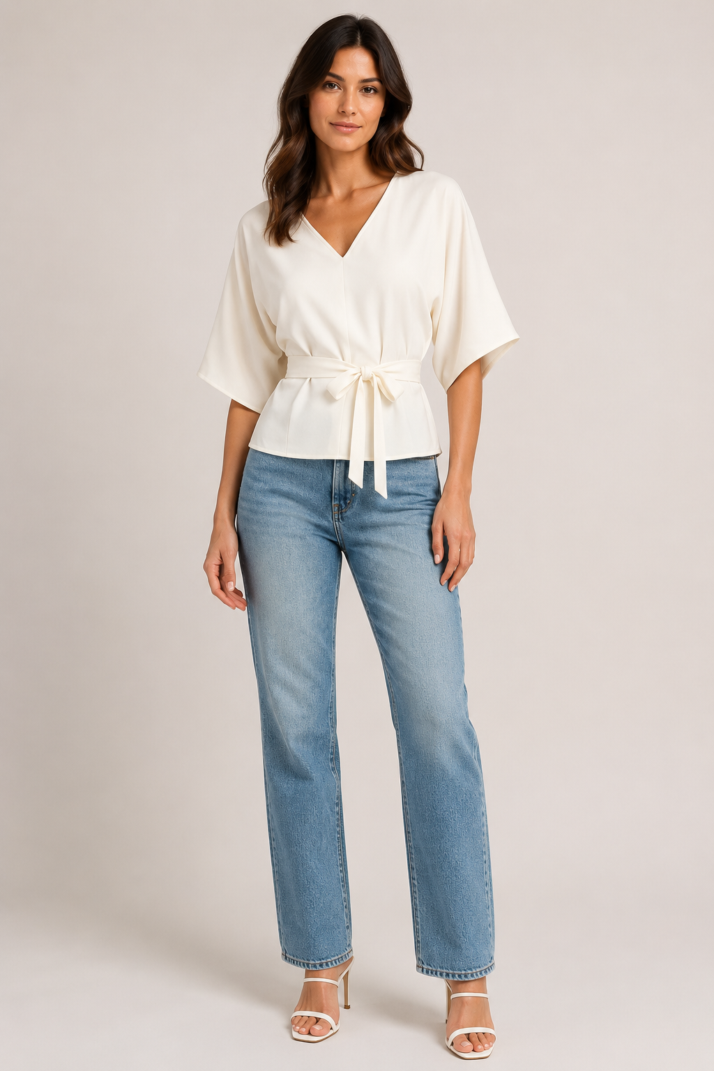 V-Neck Tie Back Top