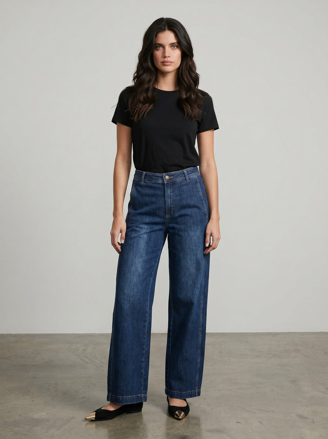WASHED BARREL JEANS
