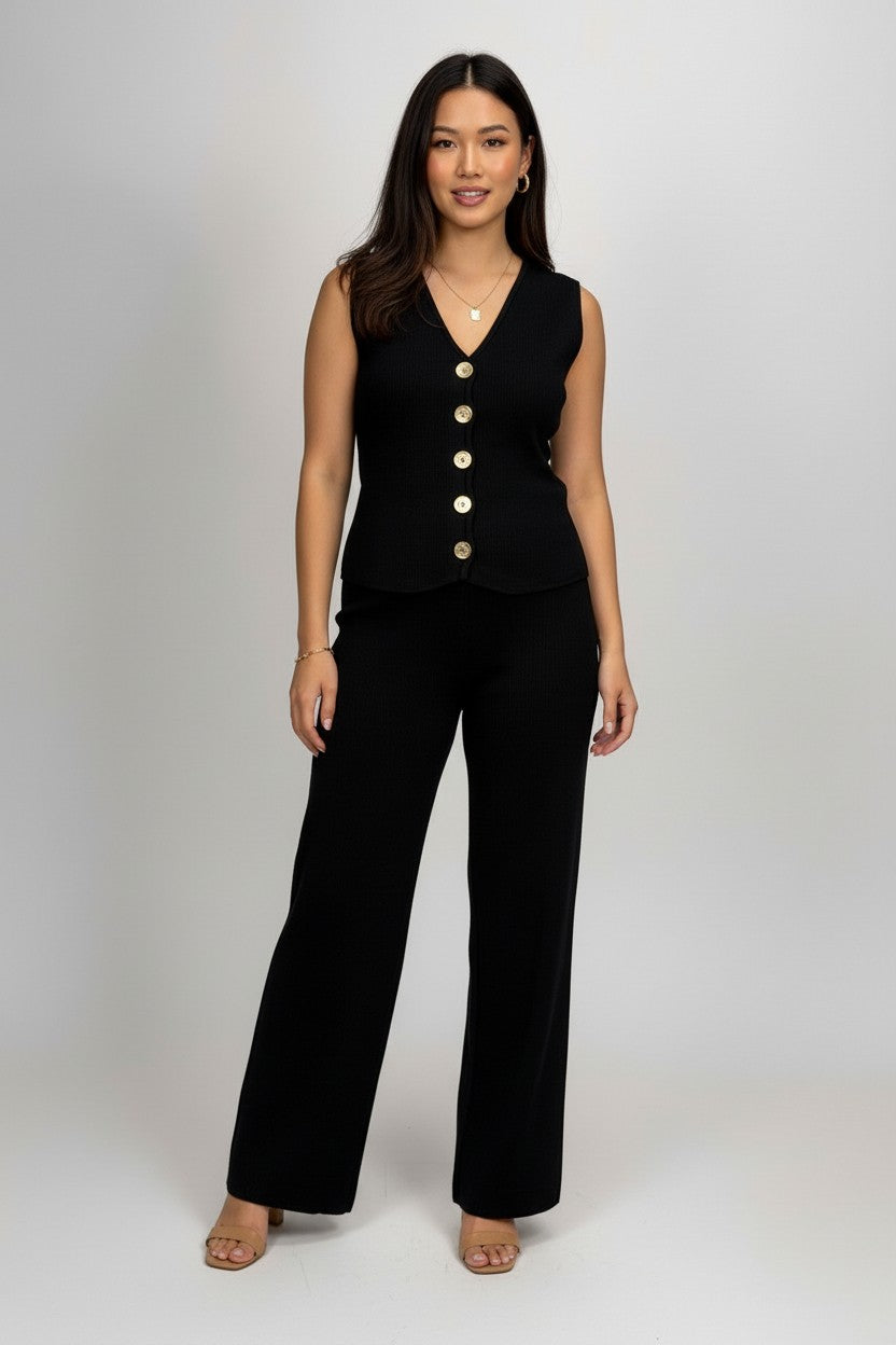 KNIT VEST AND  PANT SET
