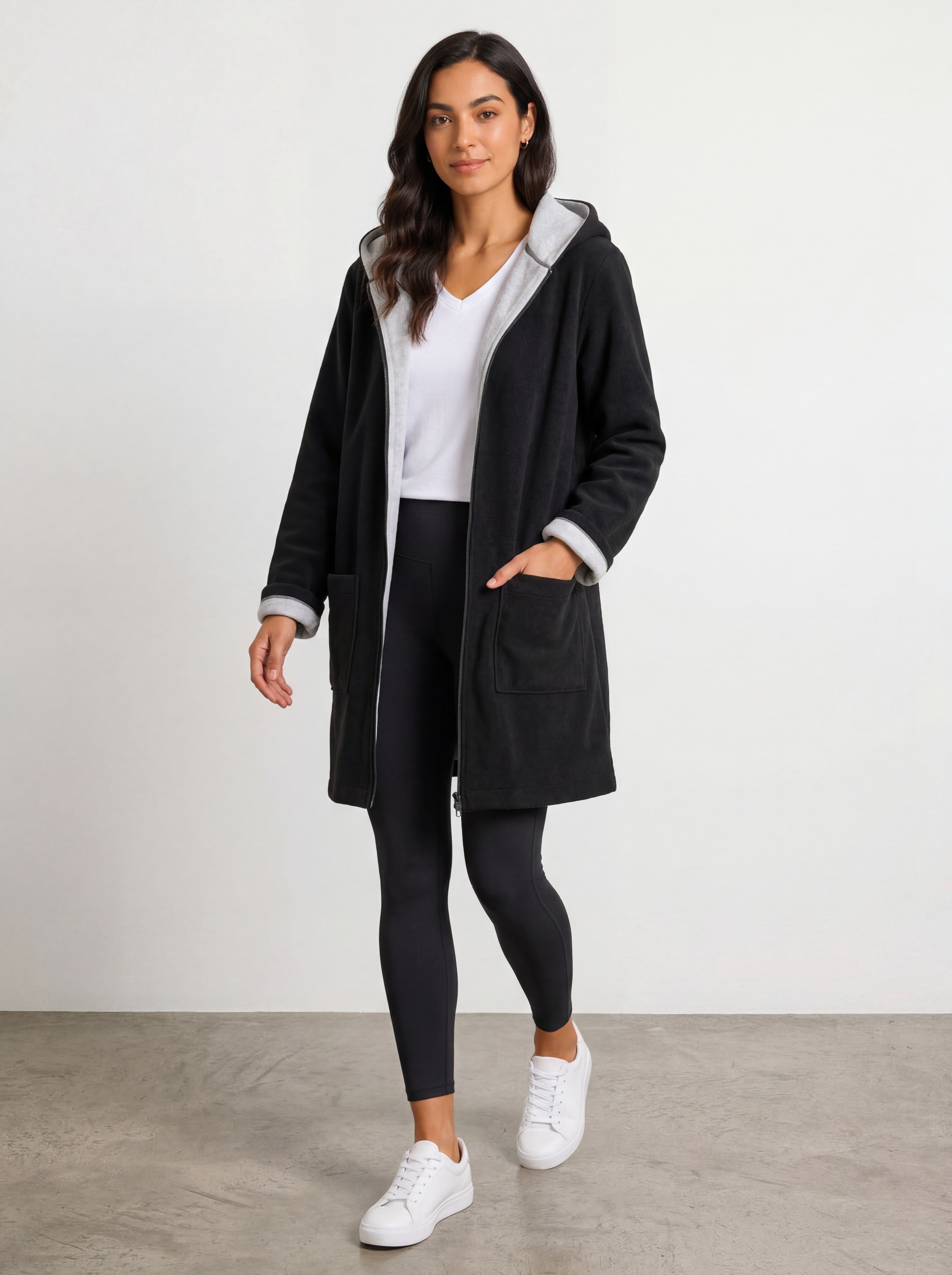 HOODED SWEATER JACKET