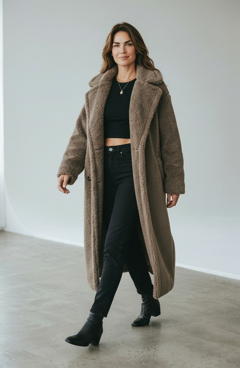 TEDDY LONG COAT - CHOC