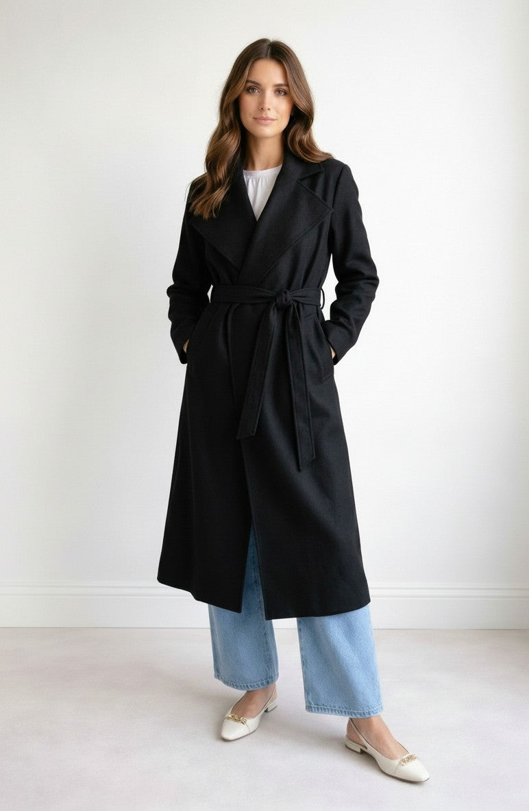 DRAPED LONG COAT