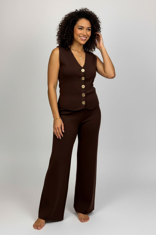 KNIT VEST AND  PANT SET
