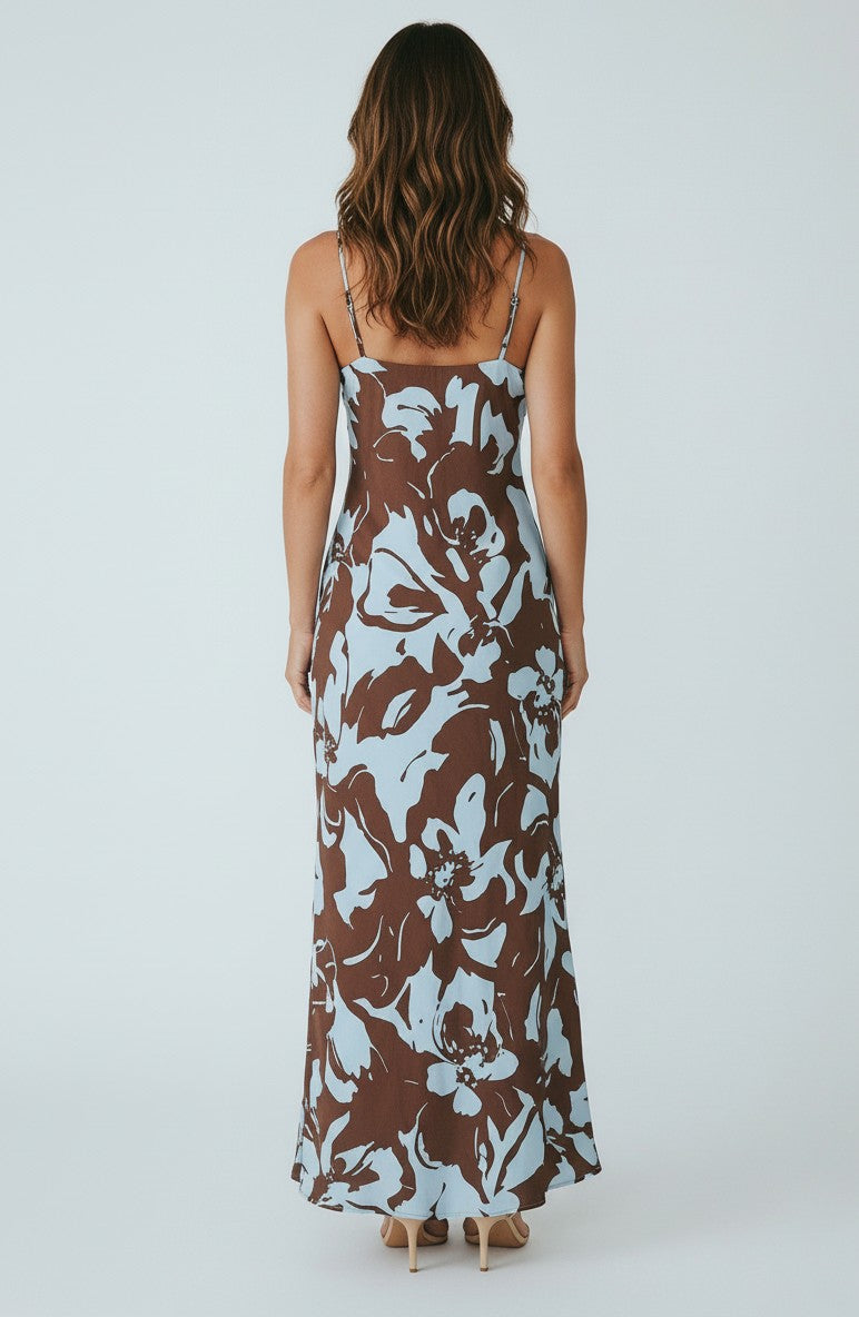OLYMPUS BIAS DRESS- CHOC SKY PRINT