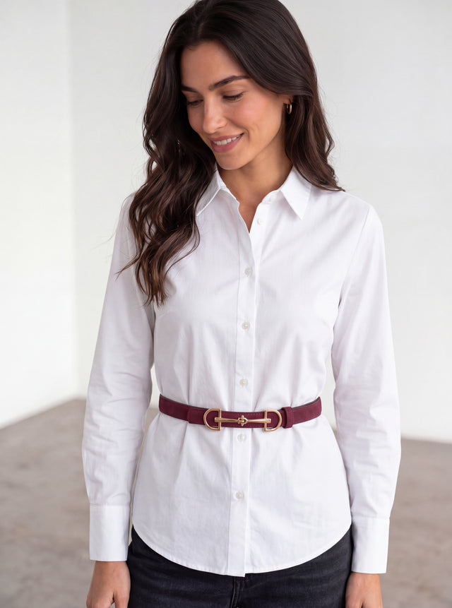 GG  VINTAGE BUCKLE SUEDE BELT
