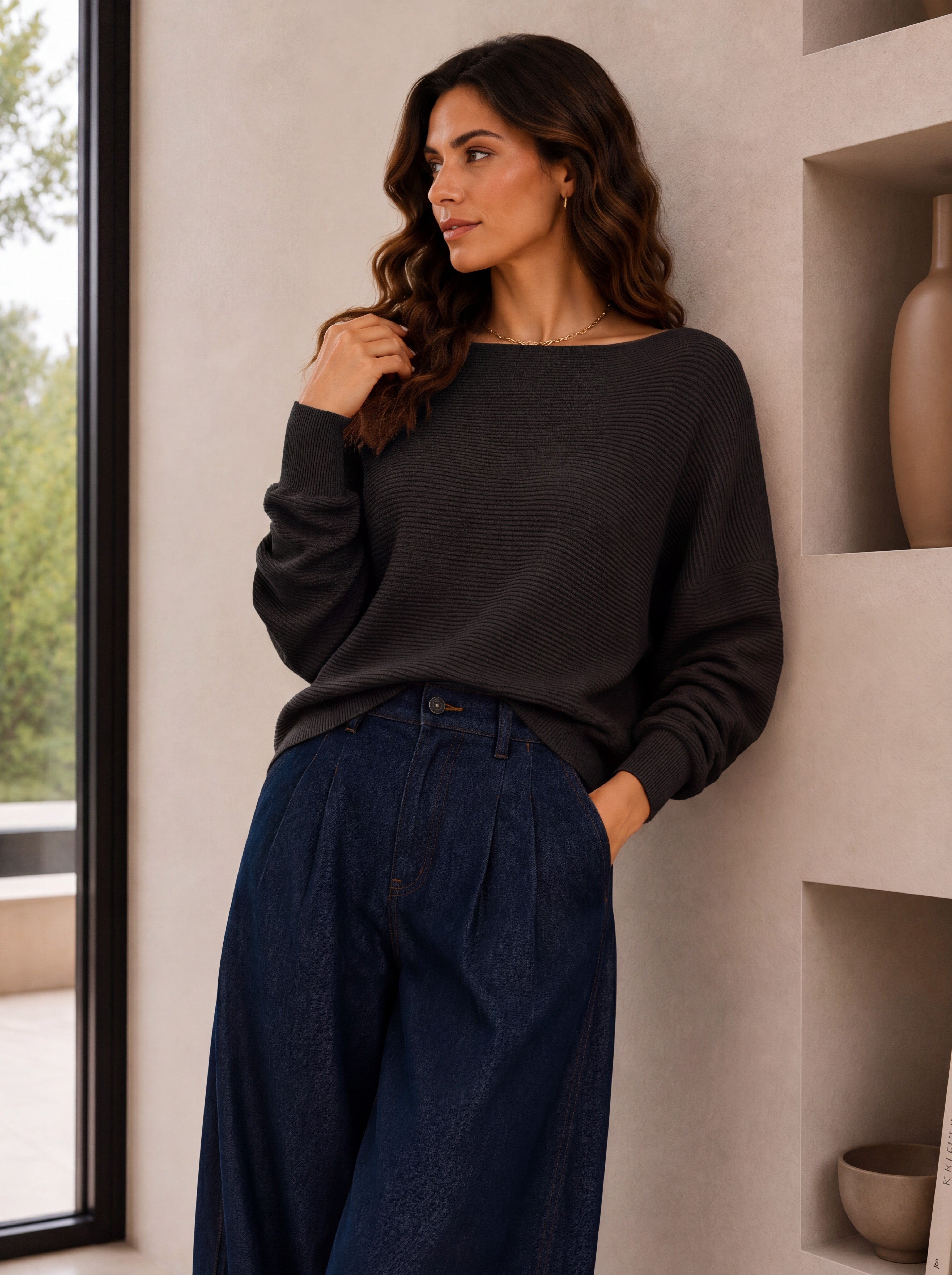 BATWING RIB  KNIT
