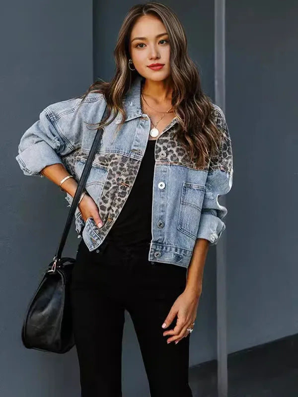 DISTRESSED CONTRAST DENIM JACKET- PRE ORDER