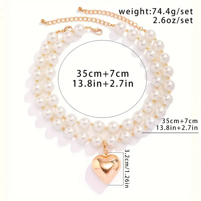 PEARL HEART NECKLACE