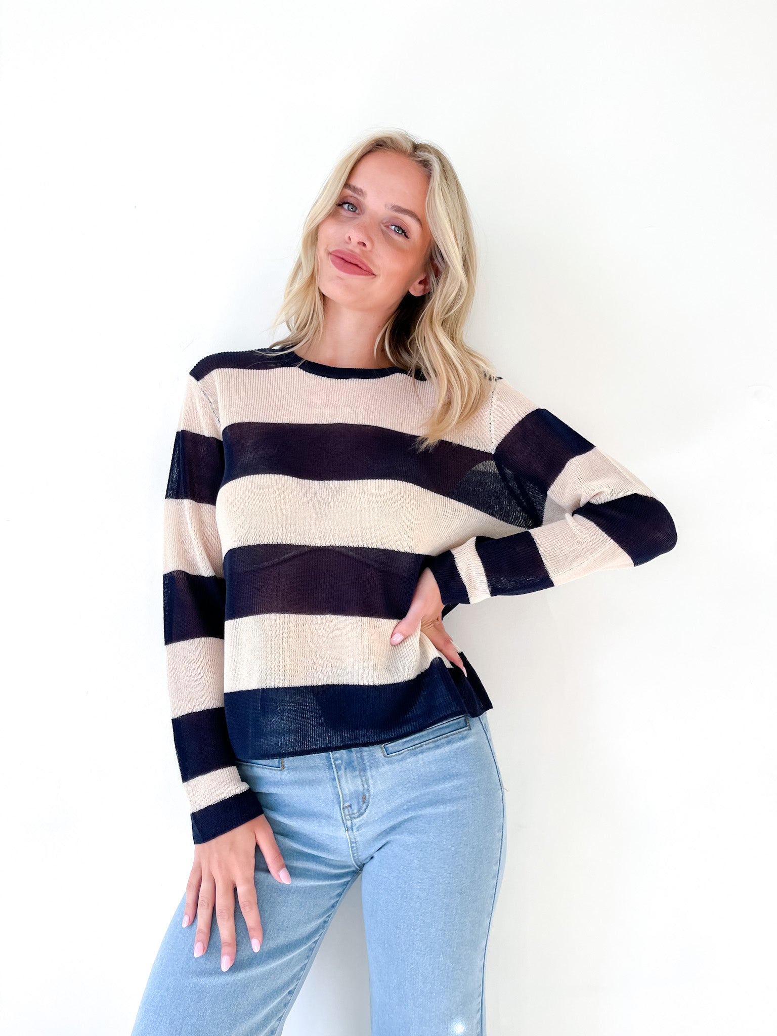 LYOCELL STRIPE LIGHT KNIT