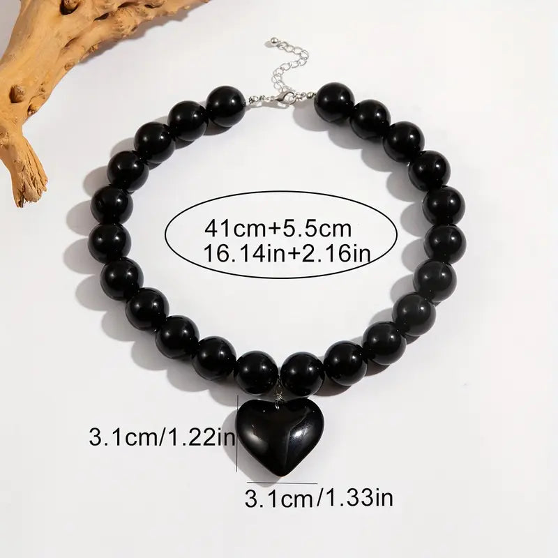 Gothic-Inspired Black Acrylic Heart