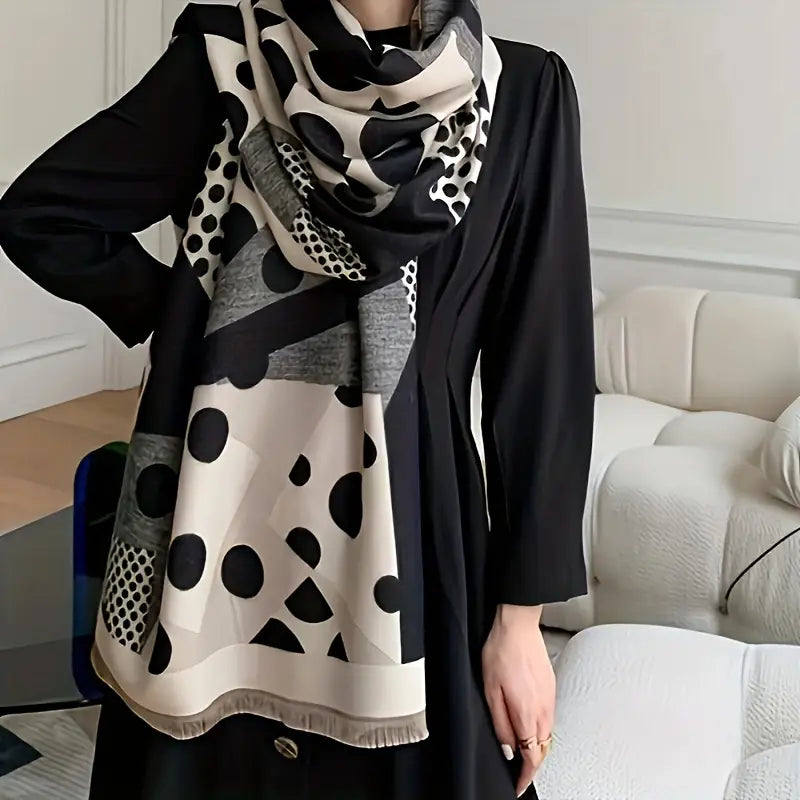 ABSTRACT POLKA DOT SCARF