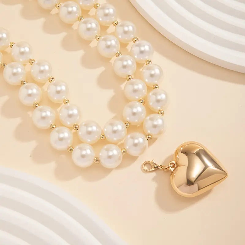 PEARL HEART NECKLACE
