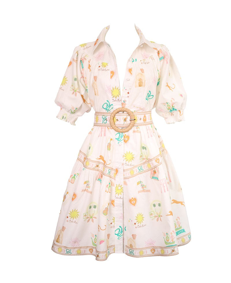 CALA LUNA BELTED MINI DRESS