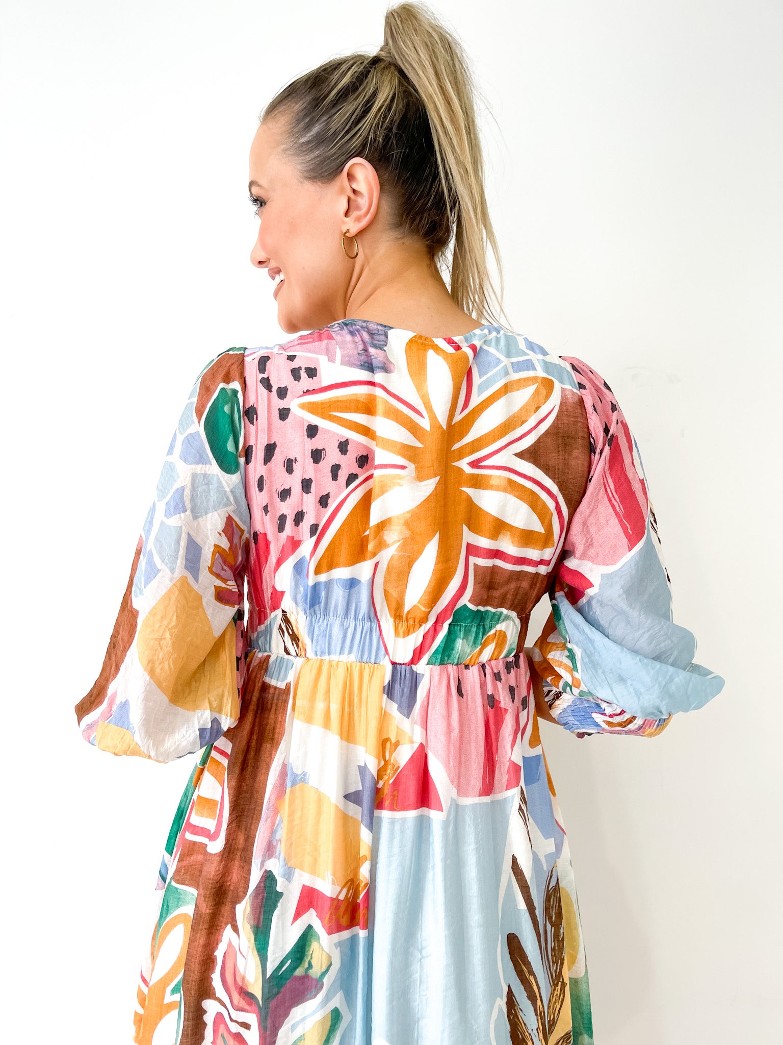 BELLINI ABSTRACT PRINT DRESS
