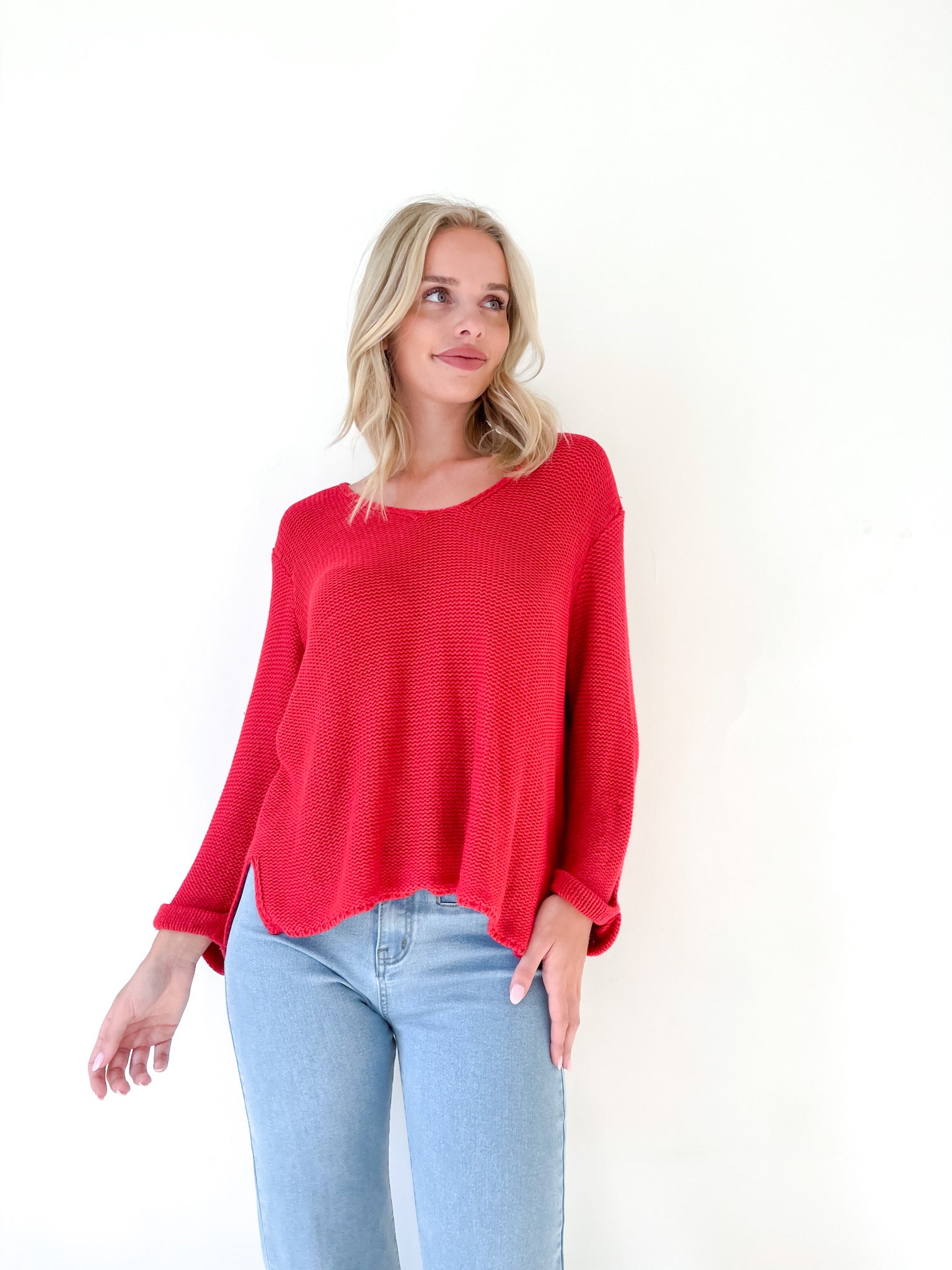 HANNAH LUX KNIT - RED AND PINK