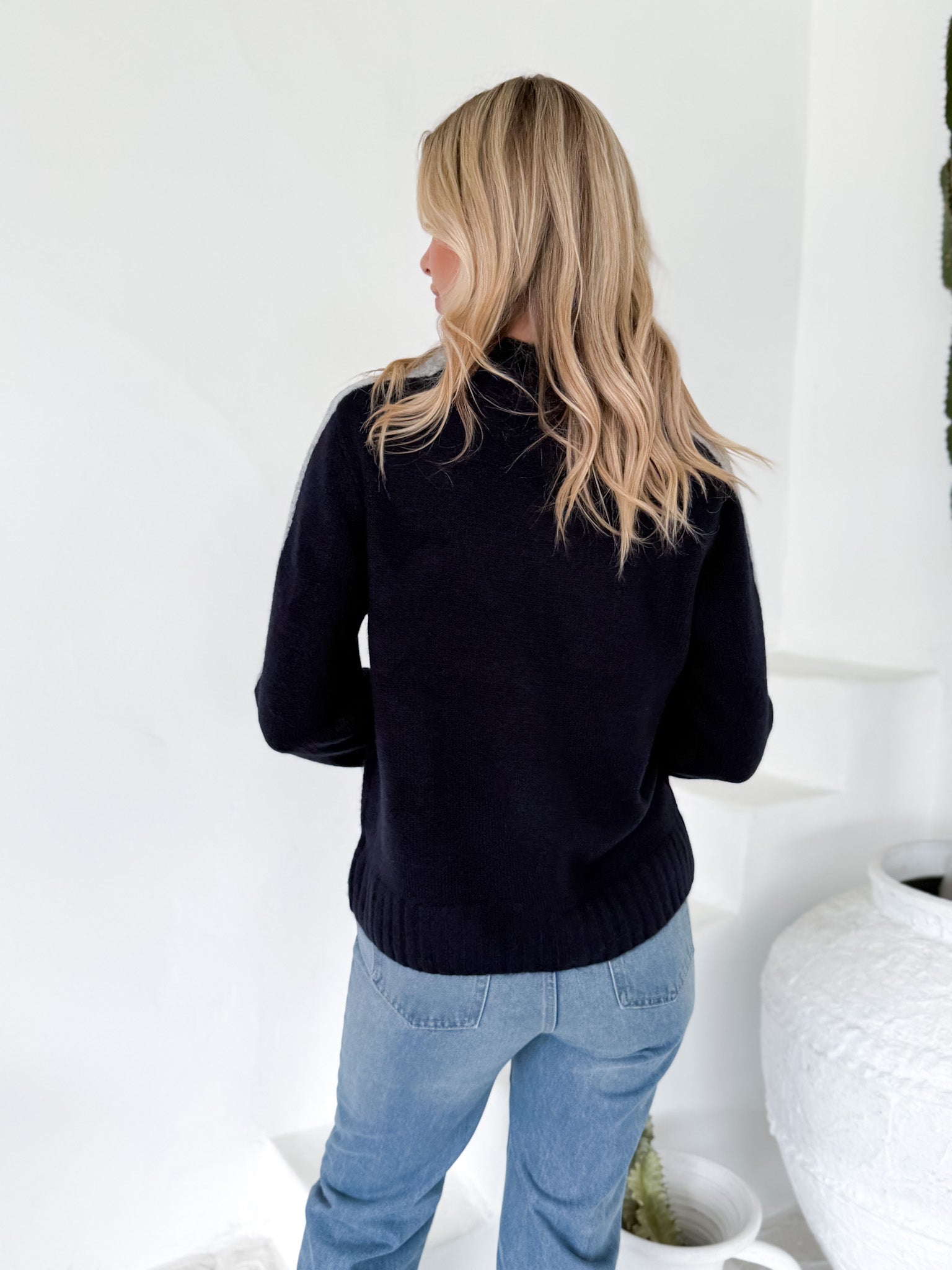 CONTRAST STRIPE WOOLLY JUMPER