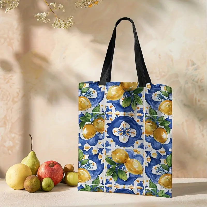 Lemon print tote bag sale