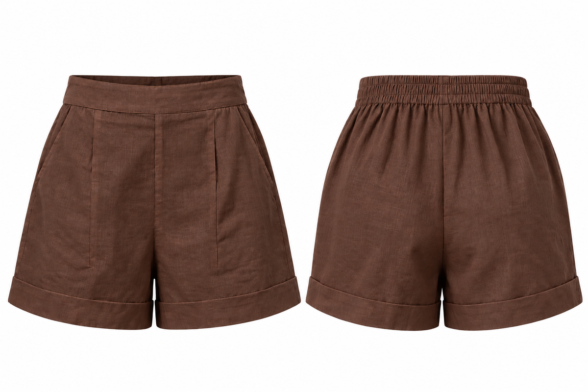 High-Waisted Linen Shorts
